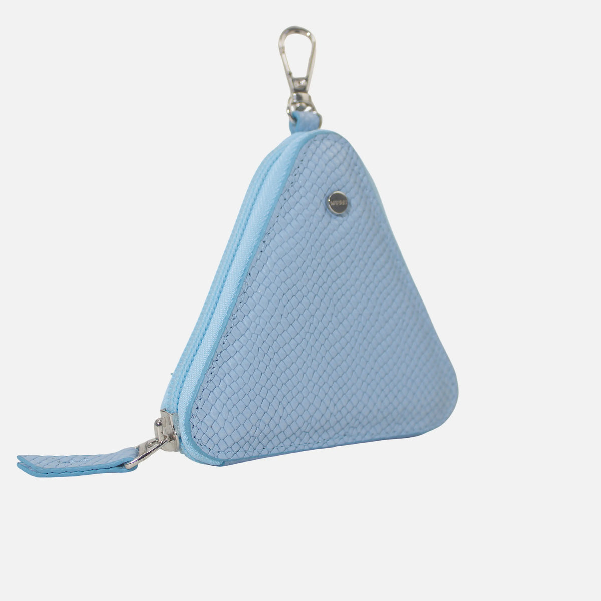 Monedero kumi de cuero para mujer - Celeste