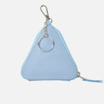 Monedero kumi de cuero para mujer - Celeste