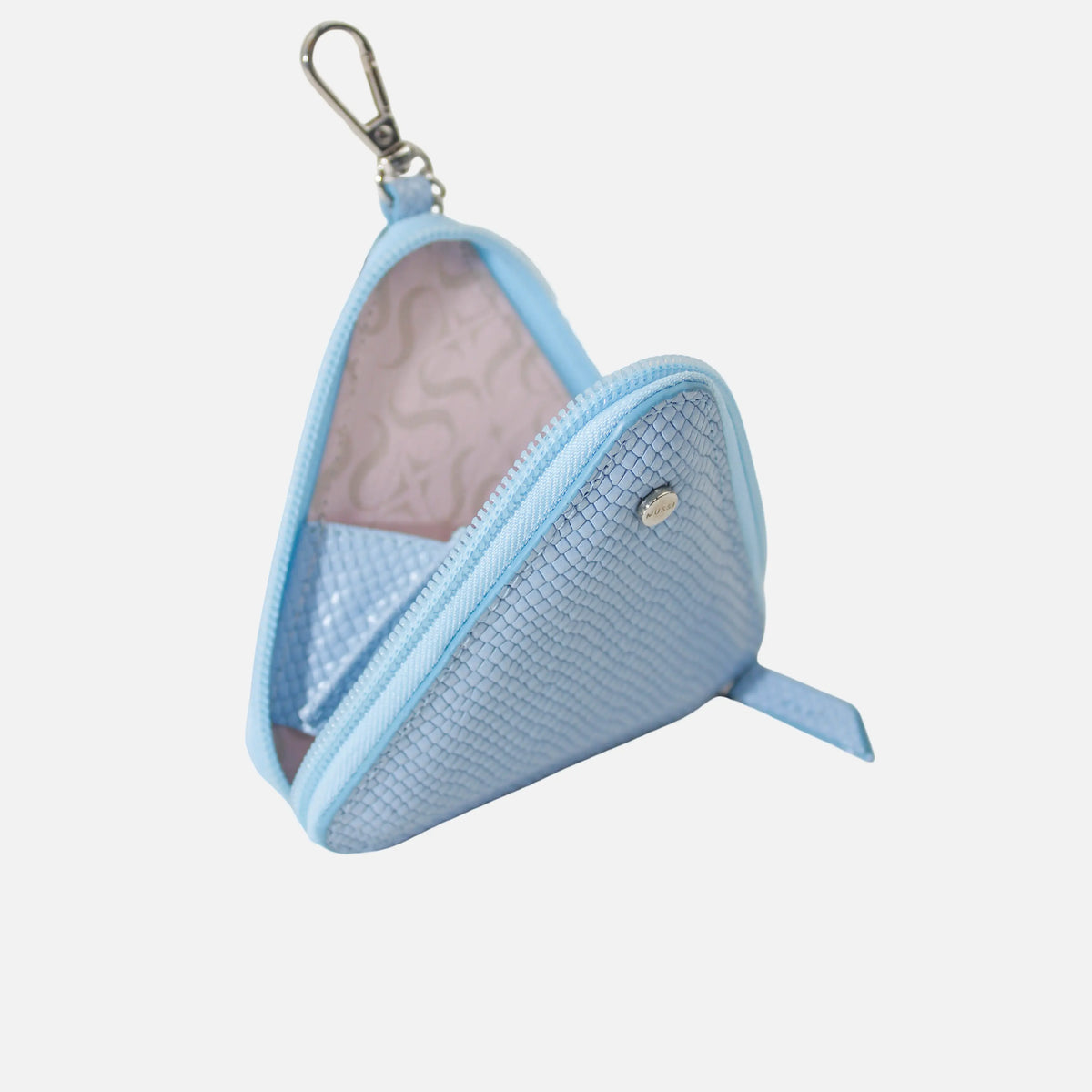 Monedero kumi de cuero para mujer - Celeste