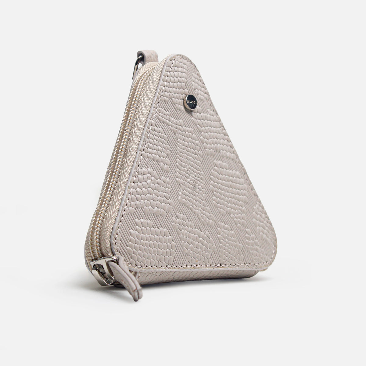 Monedero kumi de cuero para mujer - Beige