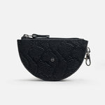Monedero camari de cuero para mujer - Negro