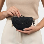 Monedero camari de cuero para mujer - Negro