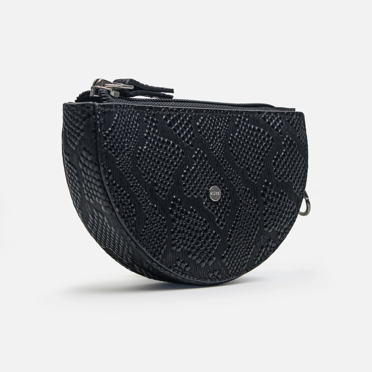 Monedero camari de cuero para mujer - Negro