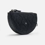 Monedero camari de cuero para mujer - Negro