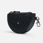 Monedero camari de cuero para mujer - Negro