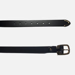 Correa yaret de cuero para mujer - Negro