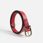 Correa yaret de cuero para mujer - Rojo