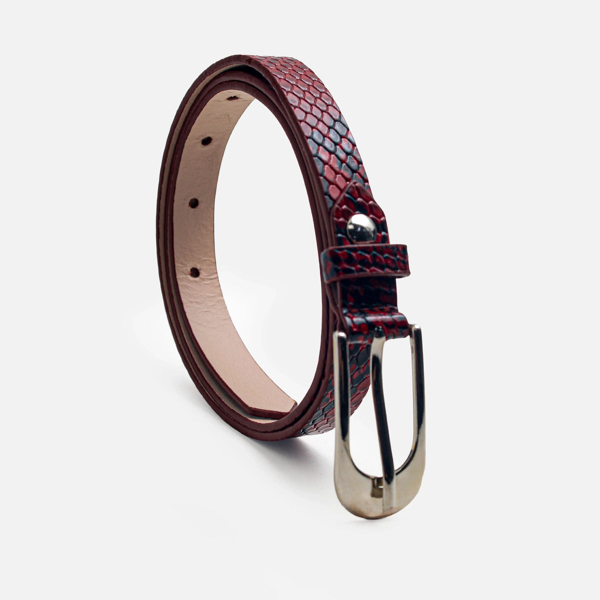 Correa romero de cuero para mujer - Rojo