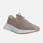 Tenis con plataforma emree de cuero para mujer - Taupe