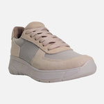 Tenis con plataforma mara de cuero para mujer - Beige