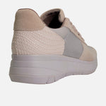 Tenis con plataforma mara de cuero para mujer - Beige