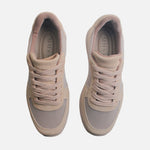Tenis con plataforma mara de cuero para mujer - Beige