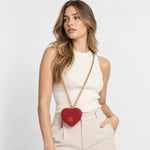 Monedero primula de cuero para mujer - Rojo