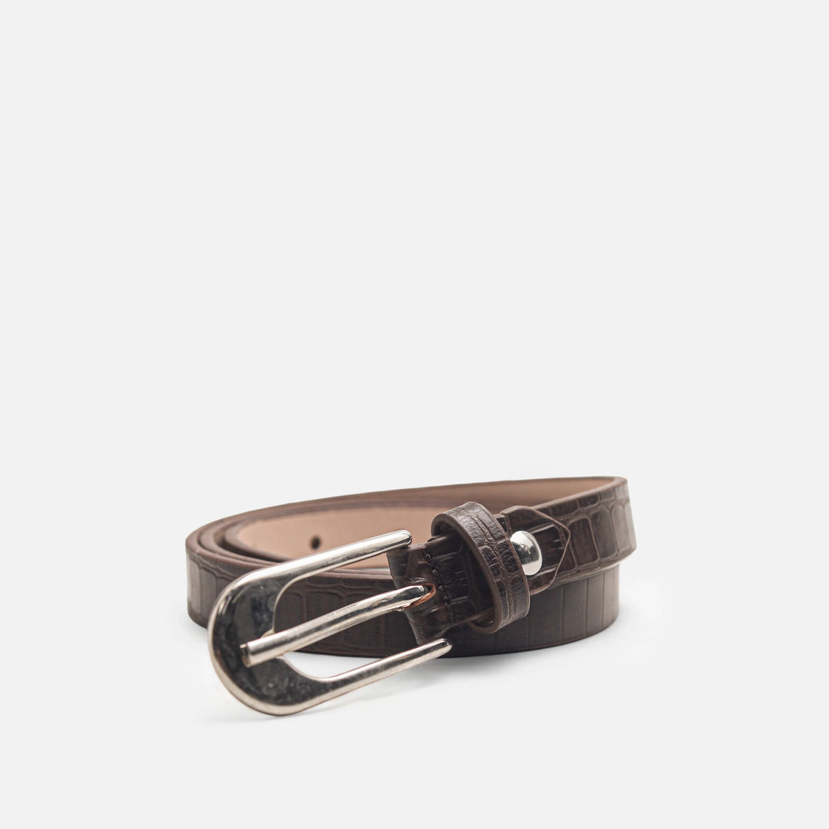 Correa claveles de cuero para mujer - Café