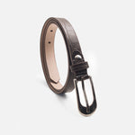 Correa claveles de cuero para mujer - Café