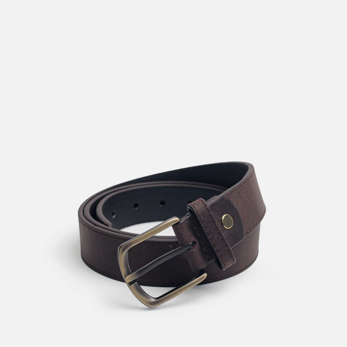Correa cosmos de cuero para hombre - Café