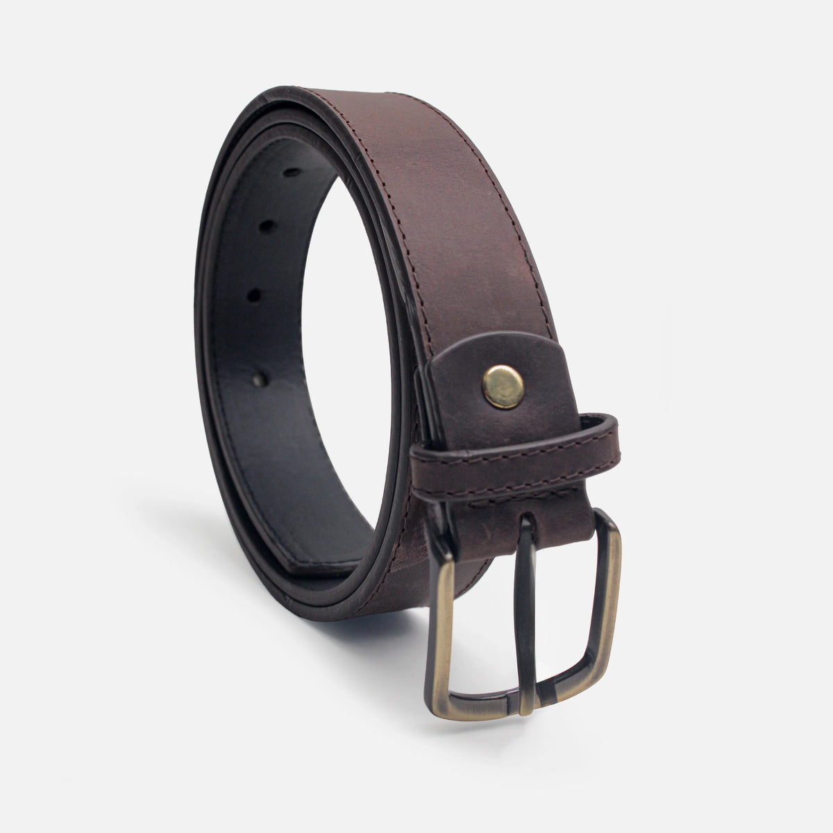 Correa cosmos de cuero para hombre - Café