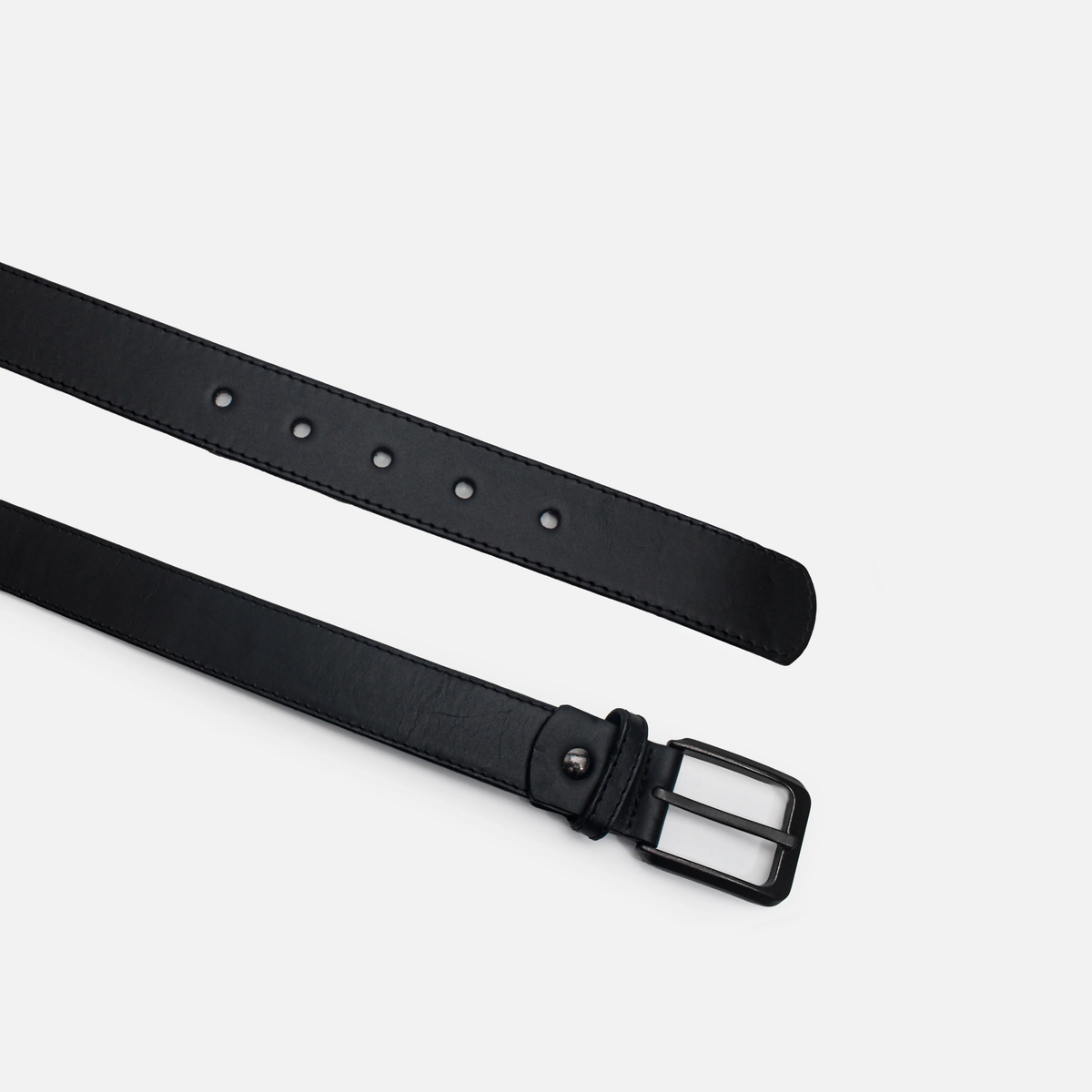 Correa aciano de cuero para hombre - Negro