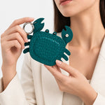Monedero cangrejo de cuero para mujer - Azul