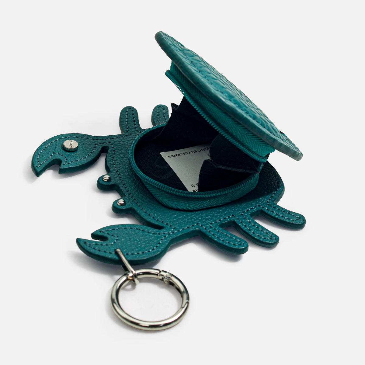 Monedero cangrejo de cuero para mujer - Azul