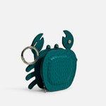 Monedero cangrejo de cuero para mujer - Azul