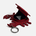 Monedero cangrejo de cuero para mujer - Rojo