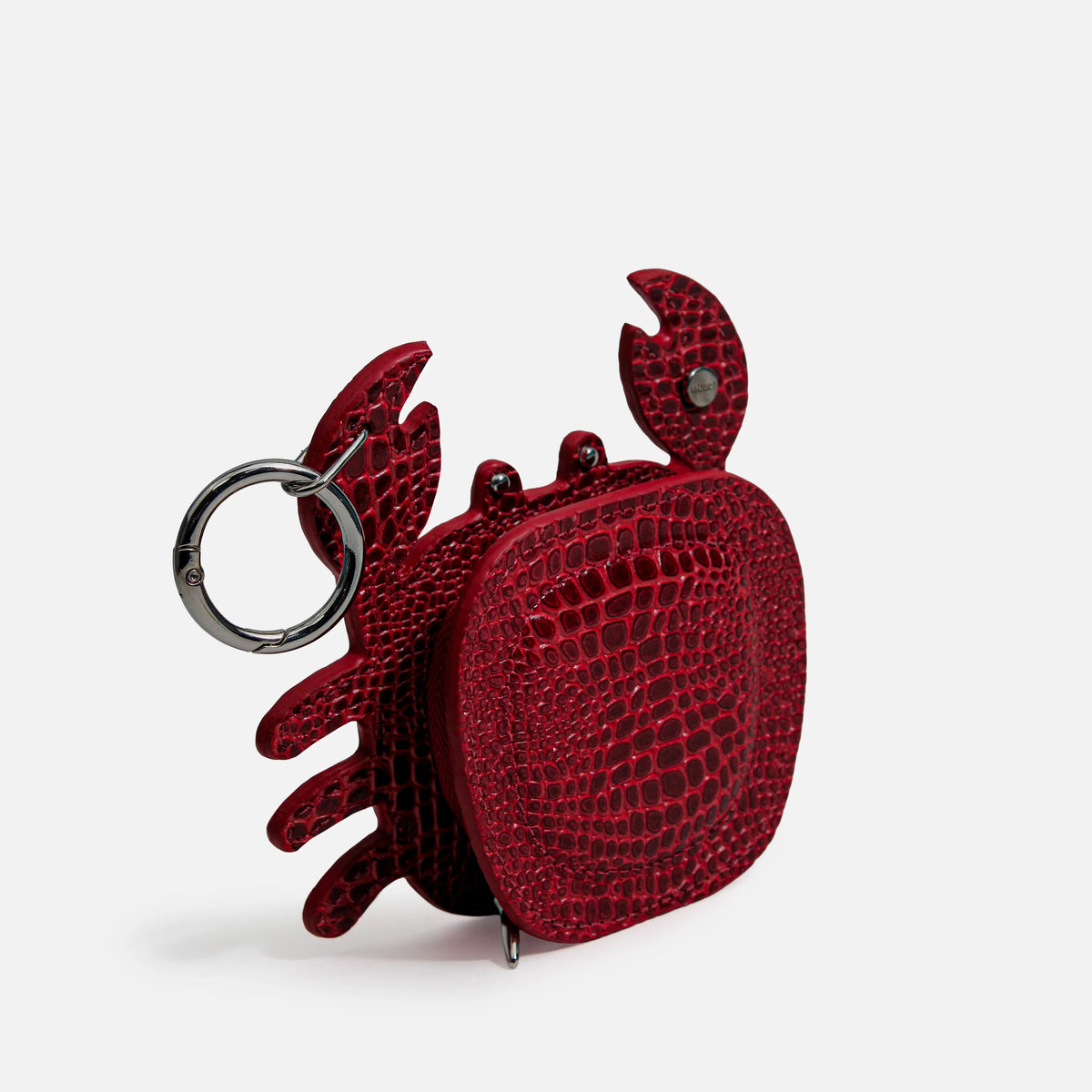 Monedero cangrejo de cuero para mujer - Rojo
