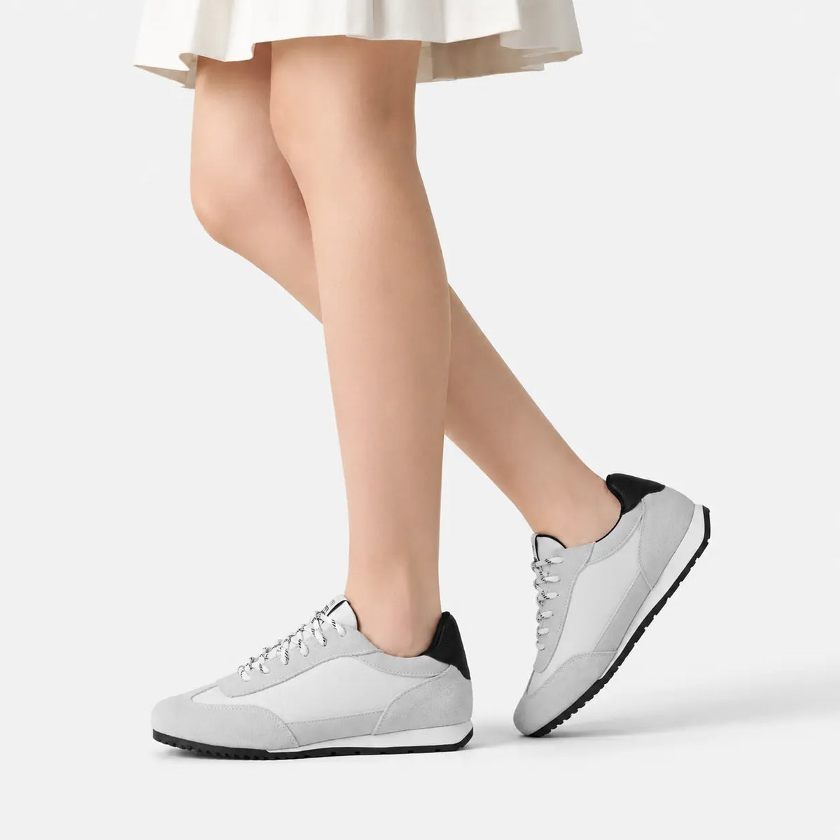 Tenis carla de cuero para mujer - Gris