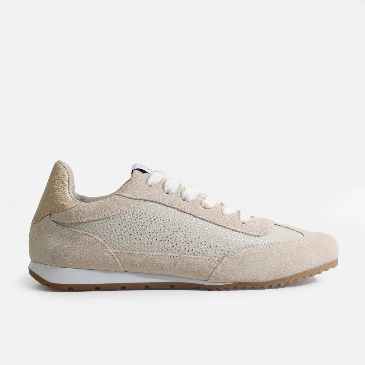 Tenis carla de cuero para mujer - Taupe