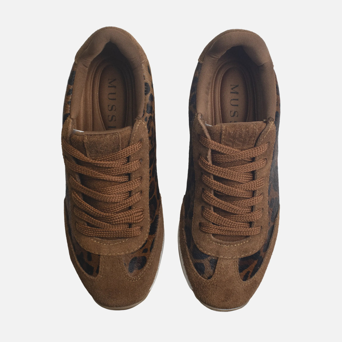 Tenis aura de cuero para mujer - Cafe