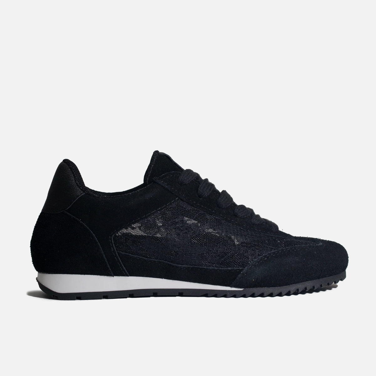 Tenis nebula de cuero para mujer - Negro