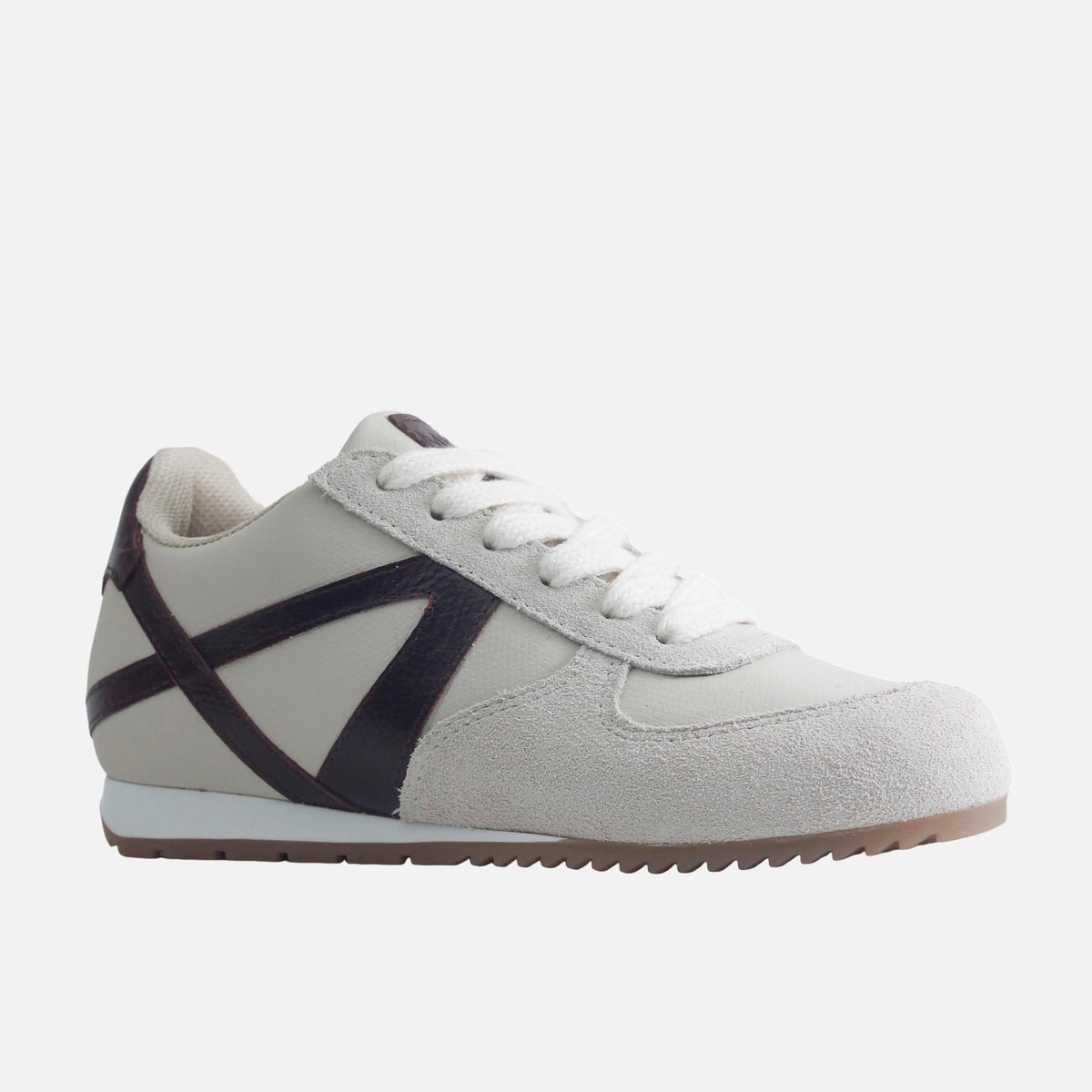 Tenis azalia de cuero para mujer - Vino