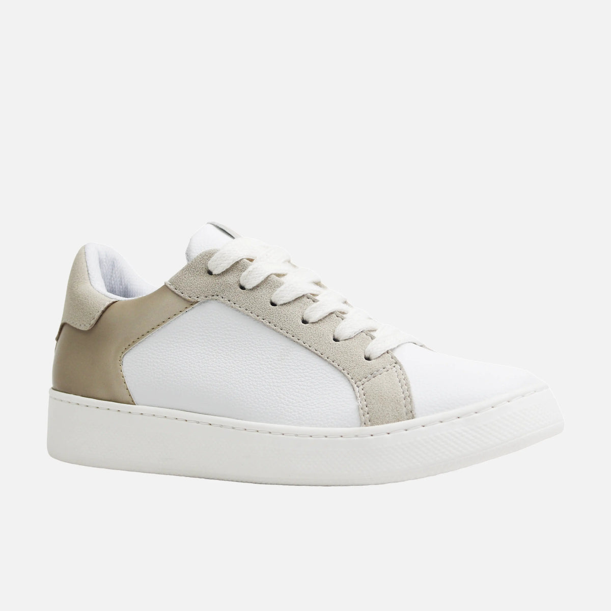 Tenis clara de sintético para mujer - Blanco