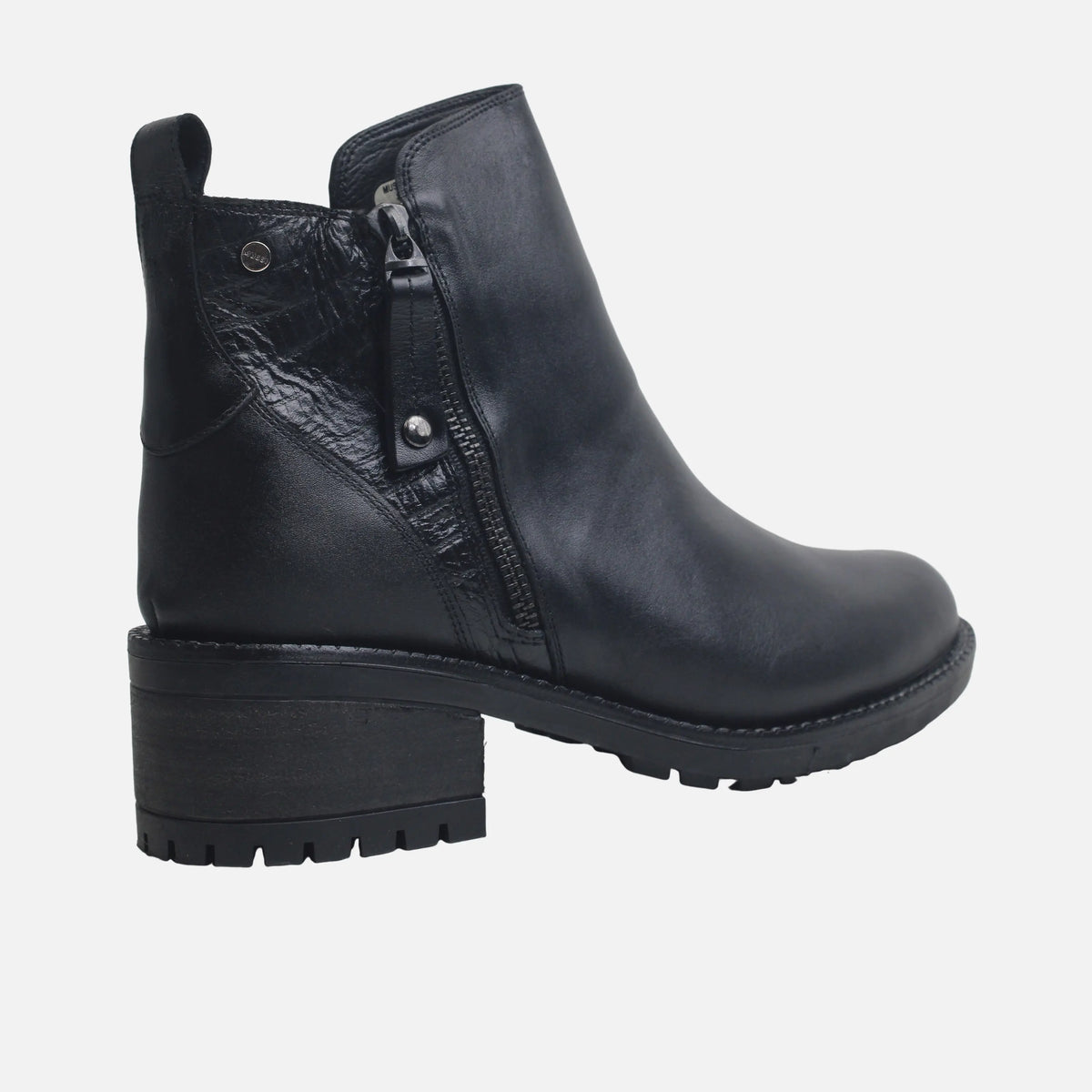 Botin tacon velia de cuero para mujer - Negro