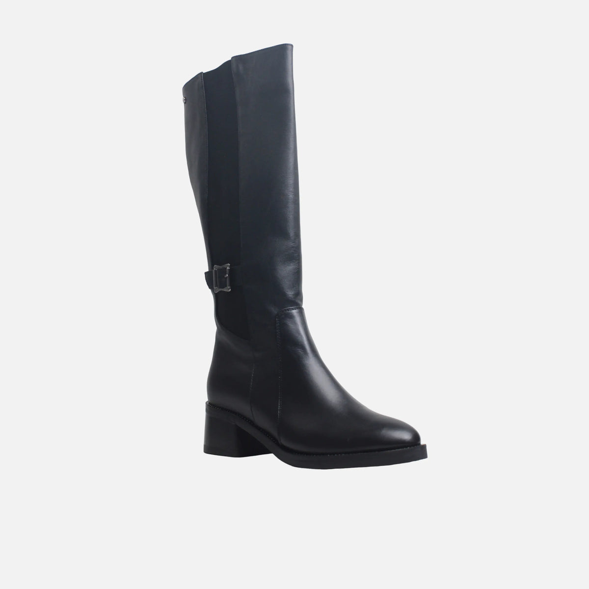 Bota tacon tiren de textil para mujer - Negro