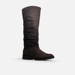 Bota tacon rosal de cuero para mujer - Taupe