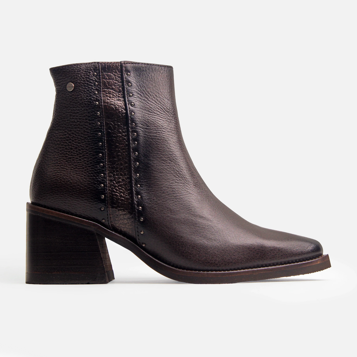 Botin tacon boreal de cuero para mujer - Café