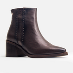 Botin tacon boreal de cuero para mujer - Café