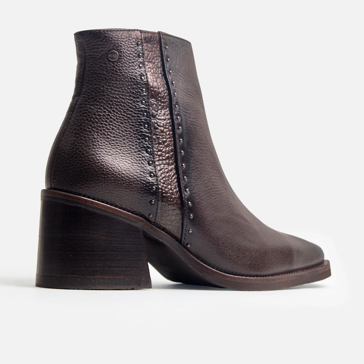 Botin tacon boreal de cuero para mujer - Café