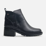 Botin tacon hibisca de cuero para mujer - Negro