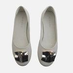 Baleta plana thyme de cuero para mujer - Hueso