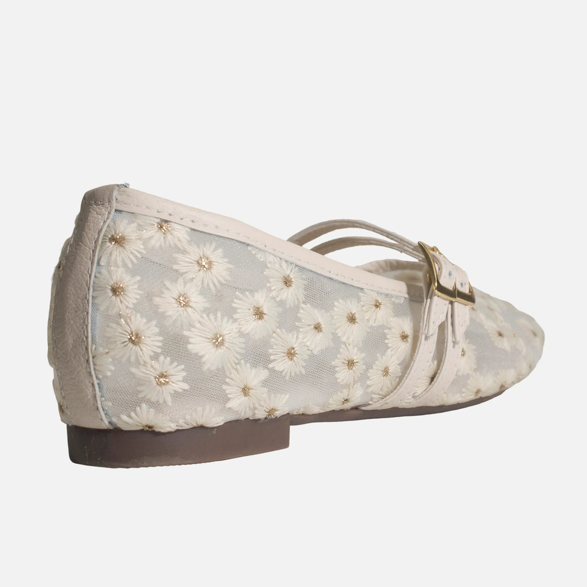 Baleta plana avellana de sintético para mujer - Hueso