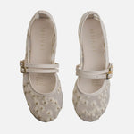 Baleta plana avellana de sintético para mujer - Hueso