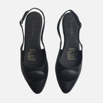 Baleta destalonada calia de cuero para mujer - Negro