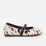 Baleta plana emilia de cuero para mujer - Animal Print Vaca