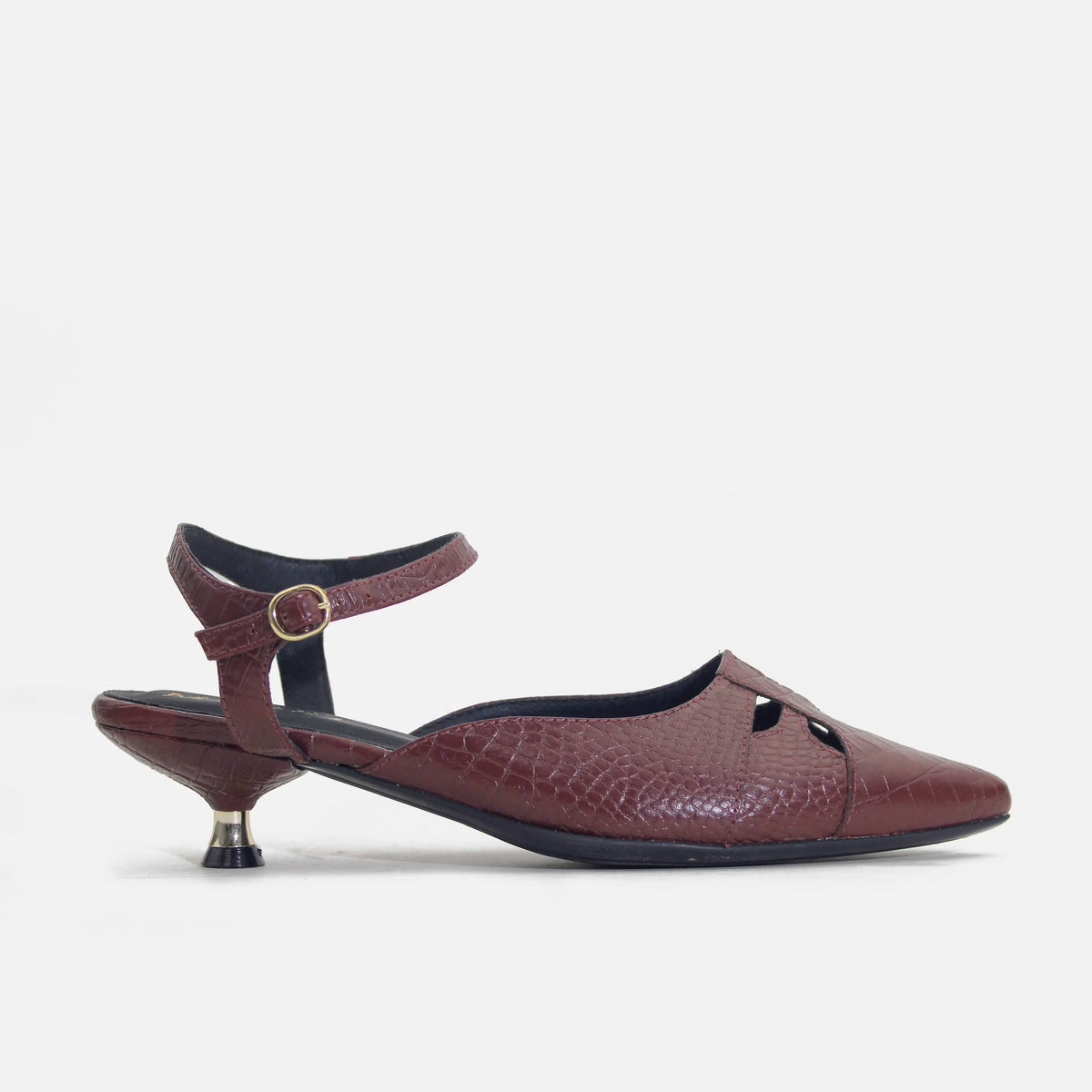 Tacones holly de cuero para mujer - Vino