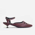 Tacones holly de cuero para mujer - Vino