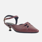 Tacones holly de cuero para mujer - Vino