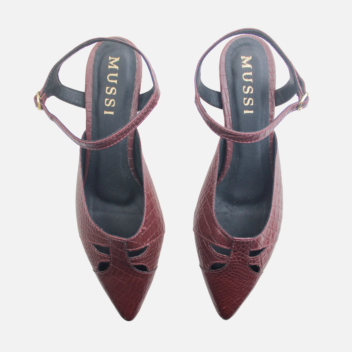 Tacones holly de cuero para mujer - Vino