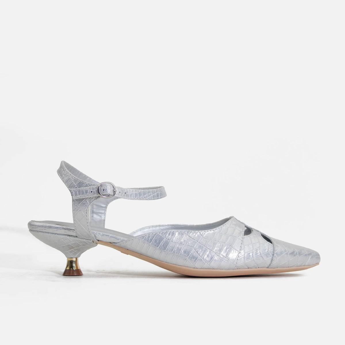 Tacones holly de cuero para mujer - Plateado